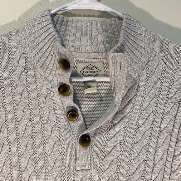 mens St Johns Bay Menswear Sweater Light grey - Picture 2 of 7